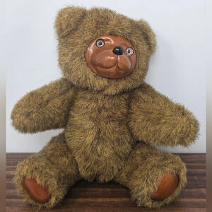 Vintage Robert Raikes Brown Jamie Jointed 9" Bear #5453 Applause 1985 Wood Face